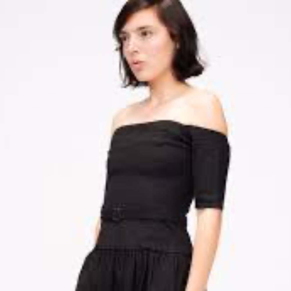 SEA New York Little Black Cocktail Dress off the Shoulder Linen/Cotton Sz 10 - Picture 3 of 16